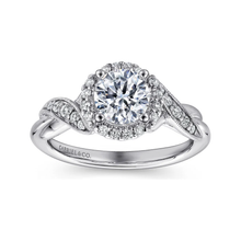 Load image into Gallery viewer, Gabriel &quot;Shae&quot; 14K White Gold Halo Diamond Engagement Ring
