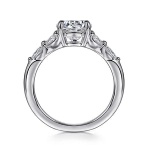 Gabriel "Adella" 14K White Gold Round Diamond Engagement Ring