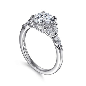 Gabriel "Adella" 14K White Gold Round Diamond Engagement Ring