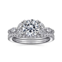 Load image into Gallery viewer, Gabriel &quot;Adella&quot; 14K White Gold Round Diamond Engagement Ring
