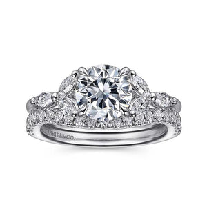 Gabriel "Adella" 14K White Gold Round Diamond Engagement Ring