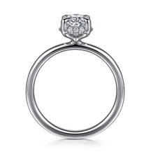 Load image into Gallery viewer, Gabriel &quot;Seattle&quot; 14K White Gold Oval Hidden Halo Diamond Engagement Ring
