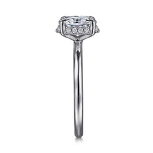 Load image into Gallery viewer, Gabriel &quot;Seattle&quot; 14K White Gold Oval Hidden Halo Diamond Engagement Ring
