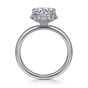 Gabriel "Symphony" 14K White Gold Round Hidden Halo Diamond Engagement Ring