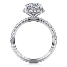 Load image into Gallery viewer, Gabriel &quot;Talisa&quot; 14K White Gold Hidden Halo Pave Diamond Engagement Ring
