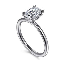 Load image into Gallery viewer, Gabriel &quot;Tiana&quot; 14K White Gold Oval Solitaire Engagement Ring
