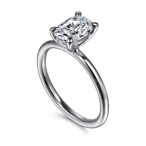 Gabriel "Tiana" 14K White Gold Oval Solitaire Engagement Ring