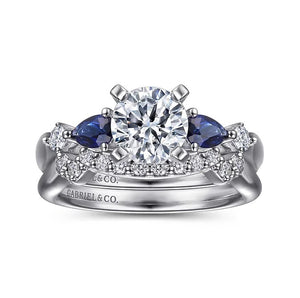 Gabriel "Carrie" 14K White Gold Sapphire and Diamond Engagement Ring