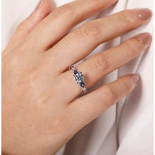 Load image into Gallery viewer, Gabriel &quot;Carrie&quot; 14K White Gold Sapphire and Diamond Engagement Ring
