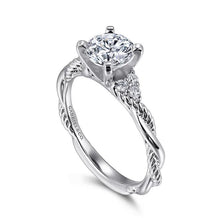 Load image into Gallery viewer, Gabriel &quot;Catalina&quot; 14K White Gold Twisted Diamond Engagement Ring
