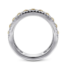 Load image into Gallery viewer, Gabriel 14K Two Tone Bujukan Diamond Wide Band
