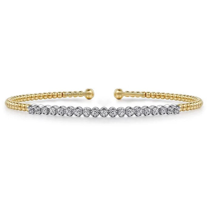 Gabriel 14K Two-Tone Diamond Bujukan Cuff Bracelet