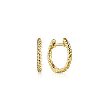 Load image into Gallery viewer, Gabriel 14K Yellow Gold Twisted Rope Huggie Earrings
