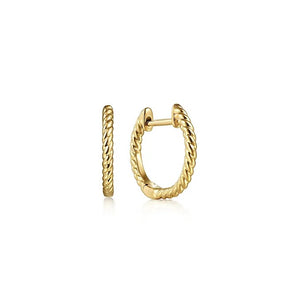 Gabriel 14K Yellow Gold Twisted Rope Huggie Earrings