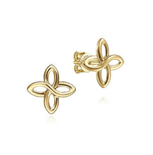 Load image into Gallery viewer, Gabriel 14K Yellow Gold Quatrefoil Stud Earrings
