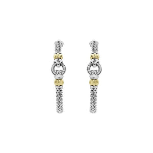 Lagos 18K & Sterling Silver Caviar Hoop Earrings