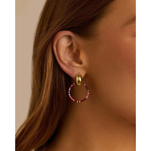 Gorjana Gold Gigi Drop Hoops in Malibu