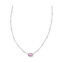 Load image into Gallery viewer, Kendra Scott Elisa Mini Silver Satellite Necklace in Fuchsia Magnesite
