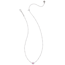 Load image into Gallery viewer, Kendra Scott Elisa Mini Silver Satellite Necklace in Fuchsia Magnesite
