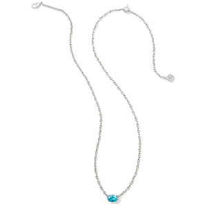 Kendra Scott Silver Cailin Necklace in Aqua Crystal