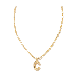 Kendra Scott Gold Letter Initial Necklace In White Crystal