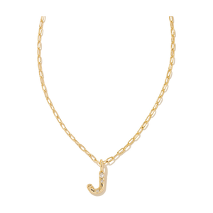 Kendra Scott Gold Letter Initial Necklace In White Crystal