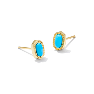 Kendra Scott Ellie Mini Gold Studs In Turquoise Magnesite