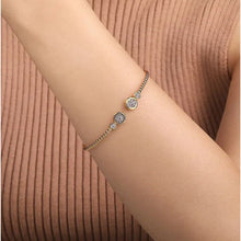 Load image into Gallery viewer, Gabriel 14K White-Yellow Gold Diamond Bujukan Bezel Cluster Cuff Bracelet
