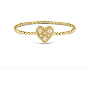 Roberto Coin 18K Yellow Gold Diamond Heart Stretch Bracelet