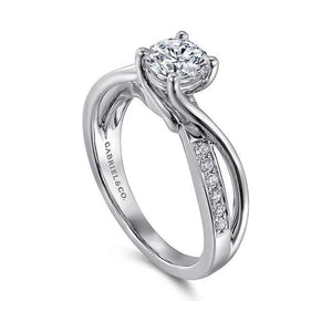 Gabriel "Aleesa" 14K White Gold Twist Engagement Ring