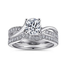 Load image into Gallery viewer, Gabriel &quot;Aleesa&quot; 14K White Gold Twist Engagement Ring
