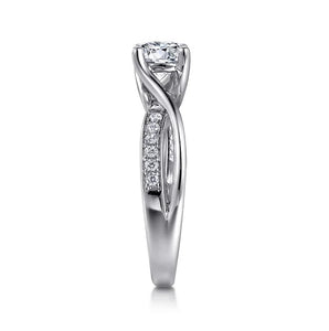 Gabriel "Aleesa" 14K White Gold Twist Engagement Ring