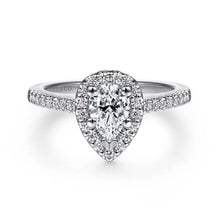 Load image into Gallery viewer, Gabriel &quot;Paige&quot; 14K White Gold Pear Halo Diamond Engagement Ring
