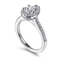 Load image into Gallery viewer, Gabriel &quot;Paige&quot; 14K White Gold Pear Halo Diamond Engagement Ring
