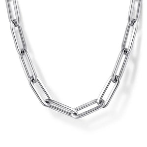 Gabriel Silver Solid Paperclip Chain Necklace