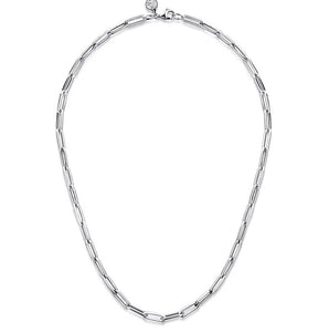 Gabriel Silver Solid Paperclip Chain Necklace