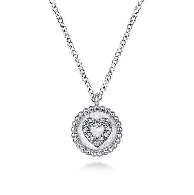 Gabriel Silver Bujukan Diamond Heart Pendant Necklace