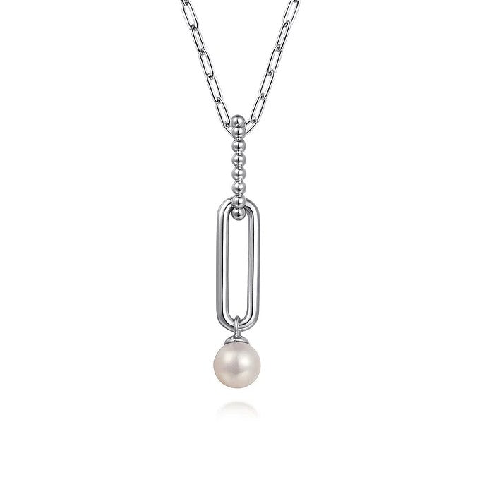 Gabriel Silver Pearl Bujukan Drop Necklace