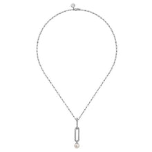 Load image into Gallery viewer, Gabriel Silver Pearl Bujukan Drop Necklace
