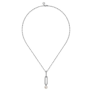 Gabriel Silver Pearl Bujukan Drop Necklace