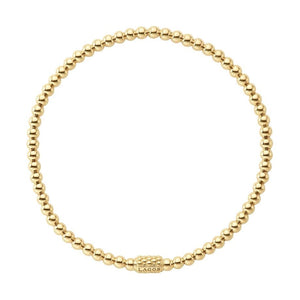 Lagos 18K Caviar Gold 3mm Ball Stretch Bracelet