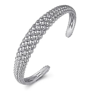 Gabriel Sterling Silver Bujukan Beaded Graduated Cuff Bracelet