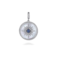 Load image into Gallery viewer, Gabriel Silver Starburst Blue Sapphire and White Sapphire Bujukan Medallion Pendant
