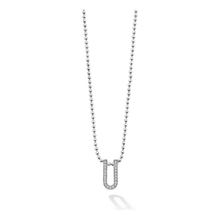 Load image into Gallery viewer, Lagos Sterling Silver Caviar Spark Diamond Small Linear Pendant Necklace
