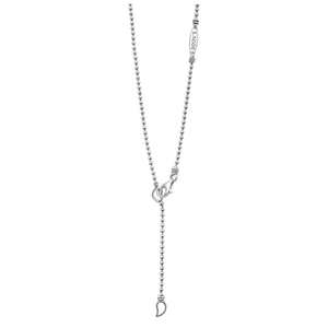 Lagos Sterling Silver Caviar Spark Diamond Small Linear Pendant Necklace