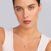 Load image into Gallery viewer, Lagos Sterling Silver Caviar Spark Diamond Small Linear Pendant Necklace
