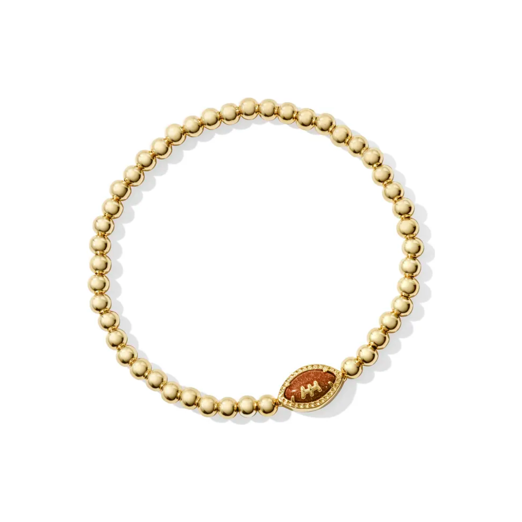 Kendra Scott Gold Football Stretch Bracelet in Orange Goldstone