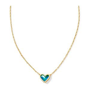 Kendra Scott Ari Gold Heart Necklace in Mood Stone