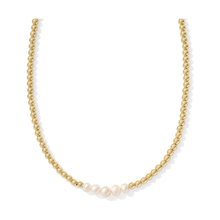 Load image into Gallery viewer, Kendra Scott Eve Gold Beaded Necklace in White Pearl
