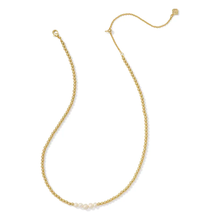 Load image into Gallery viewer, Kendra Scott Eve Gold Beaded Necklace in White Pearl
